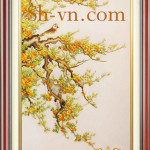 桜の刺繍＝アプリコットの花07-SHVN-2407-60x80cm