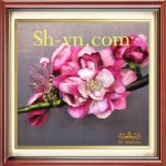 桜の刺繍＝桃の花17-SHVN-2517-50x50cm