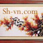 桜の刺繍＝桃の花49＝SHVN 2049 - 80cm x 120cm