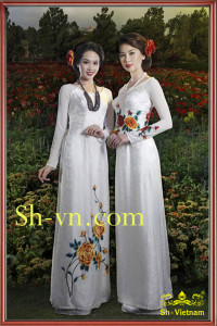 Ручные-вышитые-розы-ao-dai=вышитые шелком платья Áo Dài 610-SHVN 610