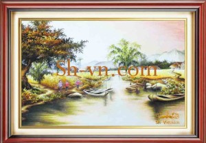 вышитые картины цена=шаблон шелковые картины вьетнама 1133-SHVN 1133-60x80cm