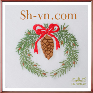 テーブルクロスリネン刺繍=手刺繍の見本518-SHVN 518
