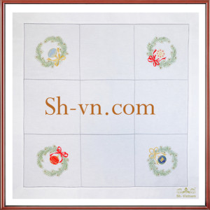 ベトナム刺繍テーブルクロス＝テーブルクロス刺繍422-SHVN 422
