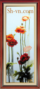 Hand-emberoidered-flowers-Poppies 039- SHVN 1039 - 40cm x 90cm. (2)