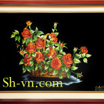 Hand-emberoidered-flowers=Roses-SHVN 1064- 80cm x 110cm (2)
