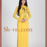 Hand-embroidered-on-ao-dai-Model ao dai Viet Nam 143-SHVN 143