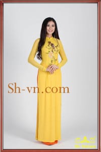 Hand-embroidered-on-ao-dai-Model ao dai Viet Nam 143-SHVN 143
