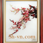 SHVN 2038- 70cm x 90cm-تطريززهرةالخوخ = صور التطريز الفيتنامية 2038