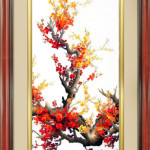 SHVN 2043- 45cm x 115cm-تطريززهرةالخوخ = صور التطريز الفيتنامية 2043