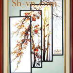 SHVN 2048-80cm x 100cm-تطريززهرةالخوخ = صور التطريز الفيتنامية 2048