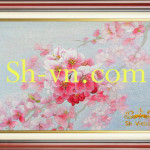 SHVN-2384-60x70cm-تطريززهرةالخوخ = صور التطريز الفيتنامية 2384