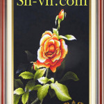 SHVN-2423-45x60cm-وارتفع التطريز اليدوي= اليد المطرزة الصور الحرير 523