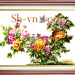 SHVN 2550-80X100cm-زهرةالفاوانيا = لوحاتفنيةرائعة (50)