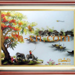SHVN 3009-60x70cm-لوحاتمطرزةبالخرز = اليد المطرزة الصور الحرير 3009