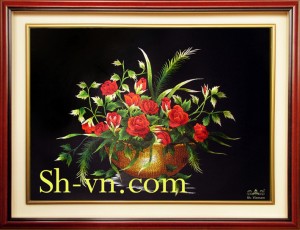 Tranh thêu Sài Gòn 'Sắc hồng tình yêu' (03) Tranh thêu Sài Gòn 'Sắc hồng tình yêu' (03)