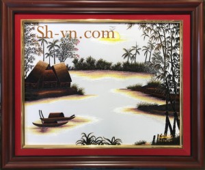 Tranh thêu tay nghệ thuật 'Bình minh quê tôi' (07)