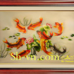 hand-embroidered-silk-pictures= Pattern silk pitures 1016-SHVN-1016- 90 x 145cm.