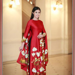 Ручные-вышитые-лотос-ao-dai=вышитые шелком платья Áo Dài 414-SHVN 414