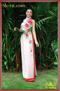 Ручные-вышитые-розы-ao-dai=вышитые шелком платья Áo Dài 604-SHVN 604