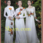 Ручные-вышитые-розы-ao-dai=вышитые шелком платья Áo Dài 609-SHVN 609