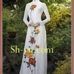 Ручные-вышитые-розы-ao-dai=вышитые шелком платья Áo Dài 611-SHVN 611