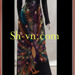 Ручные-вышитые-хризантема-ao-dai=вышитые шелком платья Áo Dài 715-SHVN 715