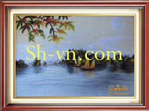 вышитые картины крестом цветы=шелковые картины вьетнама 8039-SHVN-8039-70x80cm