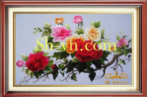 картины вышитые шелком вьетнам=красивый шелковые картины 2037-SHVN 2037-72x95