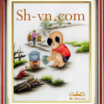 шелковые картины вьетнама фото=шелковые картины SH вьетнама 3020-SHVN 3020-45x50cm.