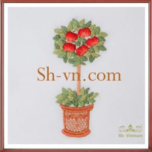 アンテイーク刺繍テーブルクロス＝手刺繍のサンプル232-SHVN 232