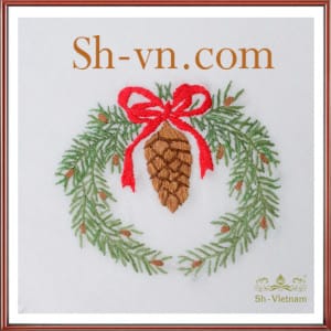 テーブルクロスリネン刺繍=手刺繍の見本518-SHVN 518