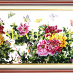 ベトナムシルク＝ベトナム刺繍絵SH3030-SHVN 3030-80X100cm