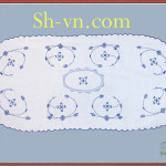 ベトナム刺繍テーブルクロス＝テーブルクロス刺繍414-SHVN 414