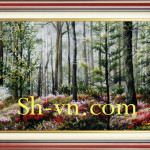 ベトナム刺繍絵値段=ベトナムシルク5029-SHVN-5029-55 x 75cm