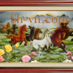 SHVN 2085- 100cm x 160cm-لتطريز اليدوي ثمانية خيول = لوحاتفنيةرائعة 2085