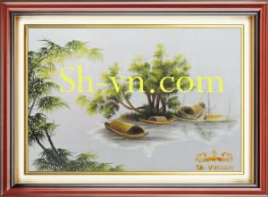SHVN 7018-40x50cm-صور التطريز الفيتنامية = صور التطريز اليدوي الحرير 7018