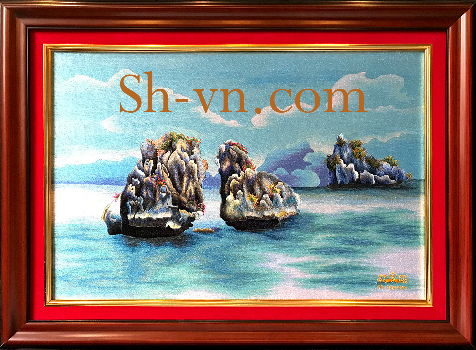 Tranh thêu tay tại TPHCM 'Hòn Trống Mái (188)'