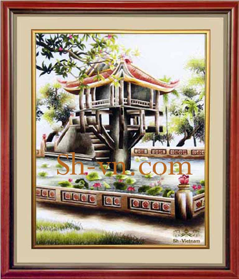 Tranh thêu tay Huế 'Chùa Một Cột 115' Tranh thêu tay Huế 'Chùa Một Cột 115'
