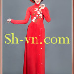 Áo dài lụa thêu hoa 'Mẫu thêu hoa sen 1022'