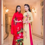 Áo dài thêu tay hoa cúc 'Mẫu thêu hoa 709'
