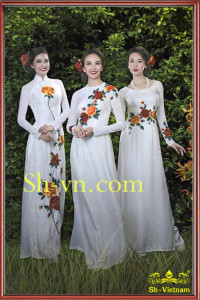 Áo dài thêu hoa hồng 'Mẫu thêu hoa hồng 609'