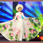 Áo dài thêu hoa sen 'Mẫu thêu hoa sen 406'