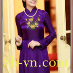 Áo dài lụa thêu hoa 'Mẫu lụa tơ tằm 417'