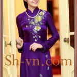 Áo dài lụa thêu hoa 'Mẫu lụa tơ tằm 418'