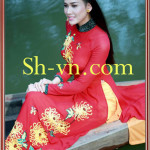 Áo dài thêu tay hoa cúc 'Mẫu thêu hoa 701'