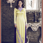 Áo dài thêu tay hoa cúc 'Mẫu thêu hoa 706'