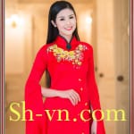 Áo dài thêu tay hoa sen 'Mẫu thêu hoa 1108'