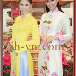 Áo dài thêu tay hoa sen 'Mẫu thêu hoa 910'