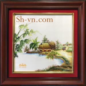 Tranh thêu phong cảnh làng quê 'Chốn quê (09)' Tranh thêu phong cảnh làng quê 'Chốn quê (09)'