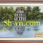 Tranh thêu tay cao cấp Hà Nội 'Hồ Hoàn Kiếm 4309'